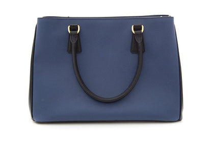 Prada Bi Color Black & Blue Galleria Saffiano Leather Handbag