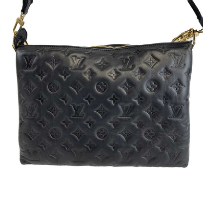 LOUIS VUITTON - Coussin MM - Black Leather Shoulder Bag w/ 2 Straps FULL KIT