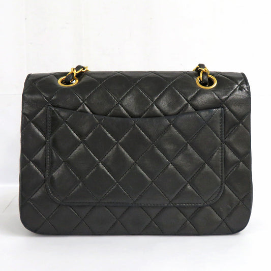 CHANEL Chanel Matrasse Full Flap Double Chain Shoulder Bag  Black G  1st   Coco Leather