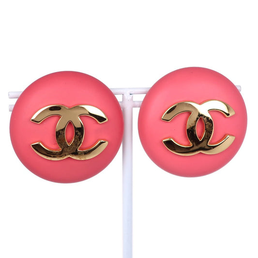 Chanel Chanel Coco Mark Earring   G Mesh  1989 Pink 24  24.4g Coco Mark