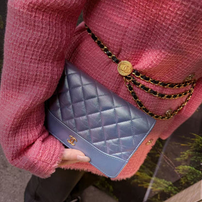 CHANEL Vintage Black Golden Waist Chain