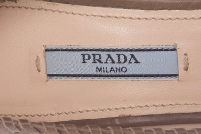 Prada Taupe Leather Pumps SZ 38