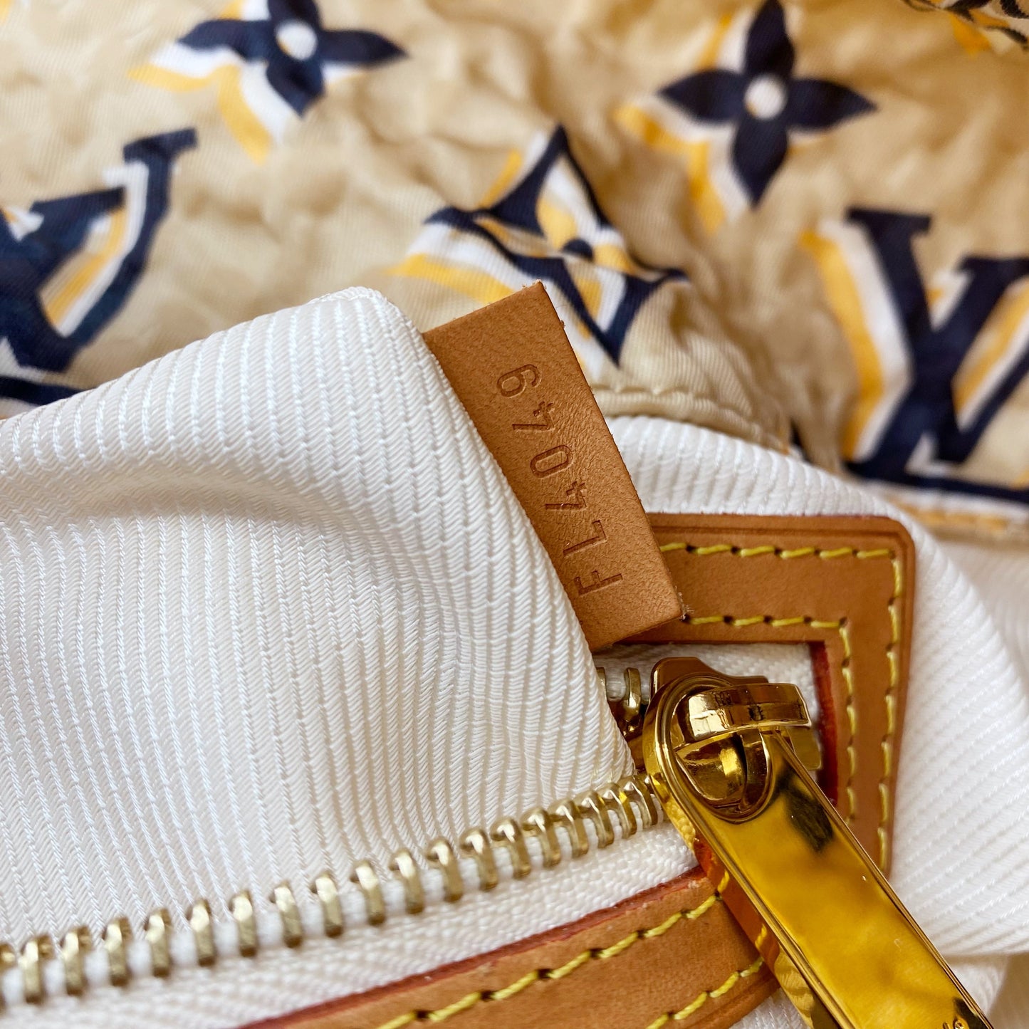 LOUIS VUITTON Limited Edition Tan Nylon Monogram Bulles PM Bag