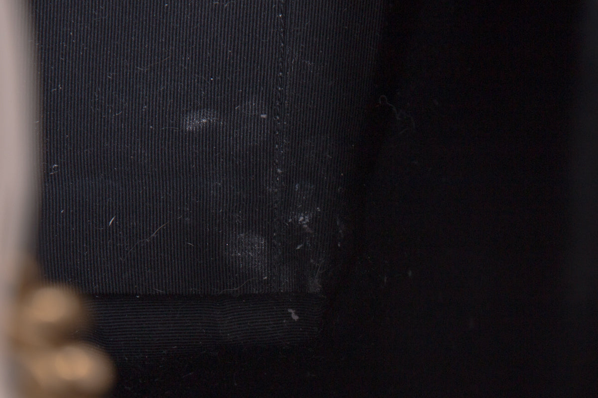 YSL Blanc Chevron Quilted Backpack Handbag