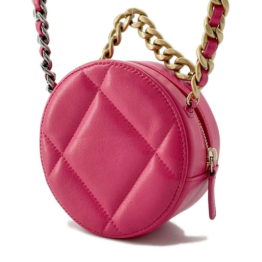 CHANEL CHANEL19 Round 2WAY Shoulder Bag Pink AP0945 Lambskin