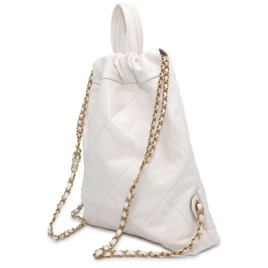 CHANEL CHANEL22 Backpack White AS3859 Calf Leather