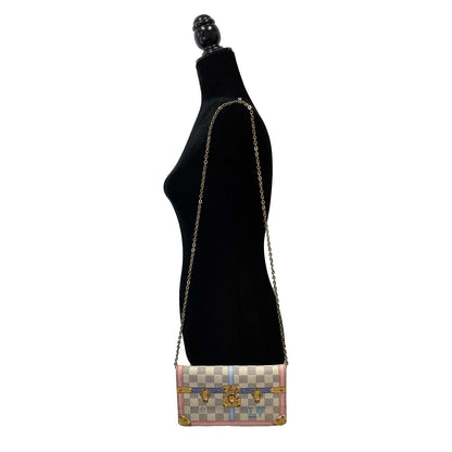 LOUIS VUITTON - Rare Damier Azur Summer Trunks Pochette Weekend Chain Crossbody