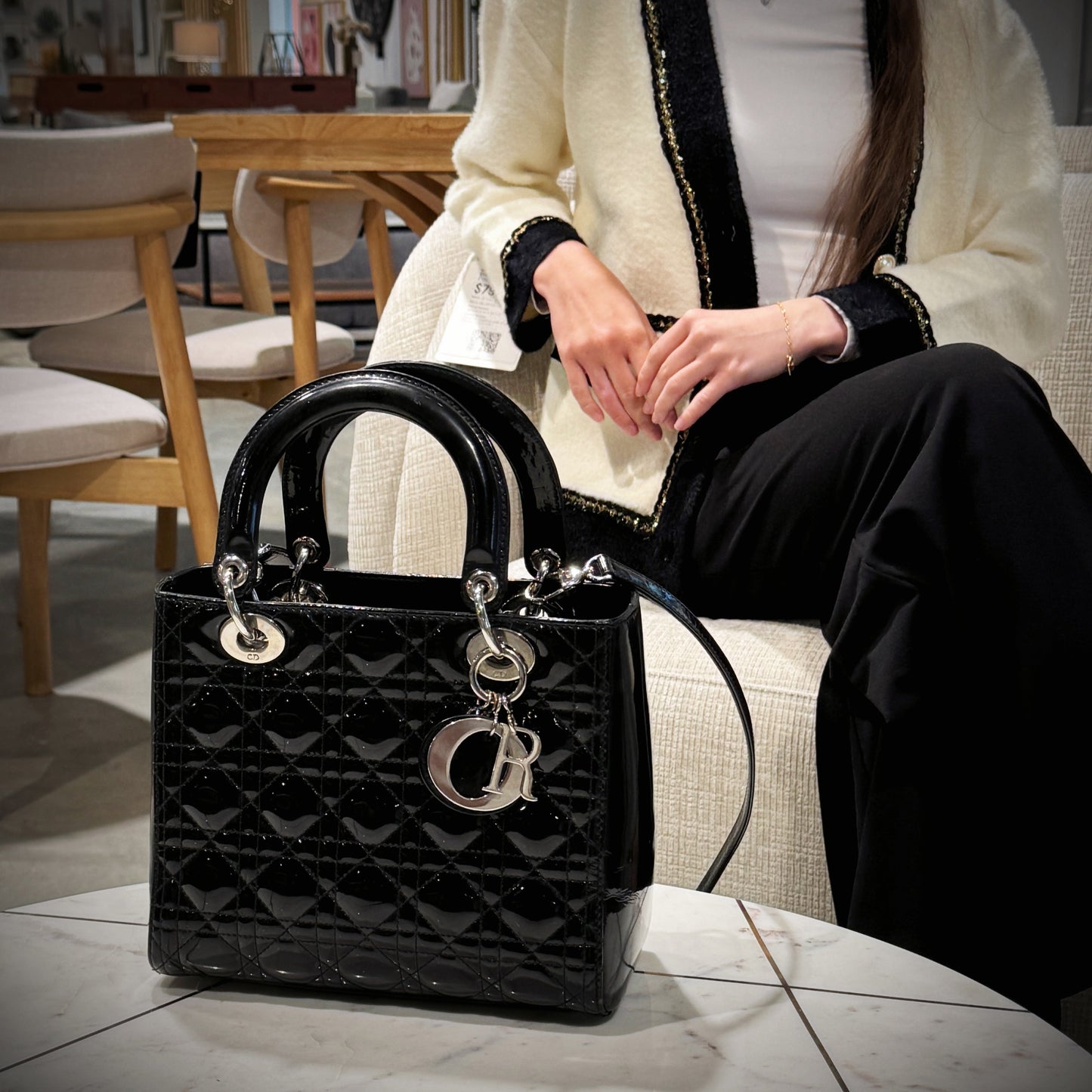 Christian Dior LadyDior Medium Patent leather Bag TWS