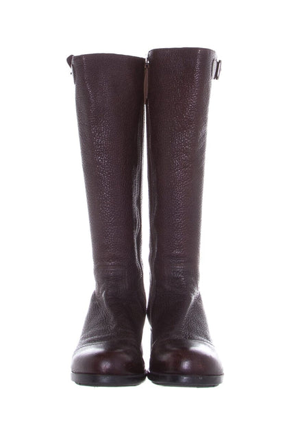 Prada Sport Brown Leather Riding Boots SZ 40