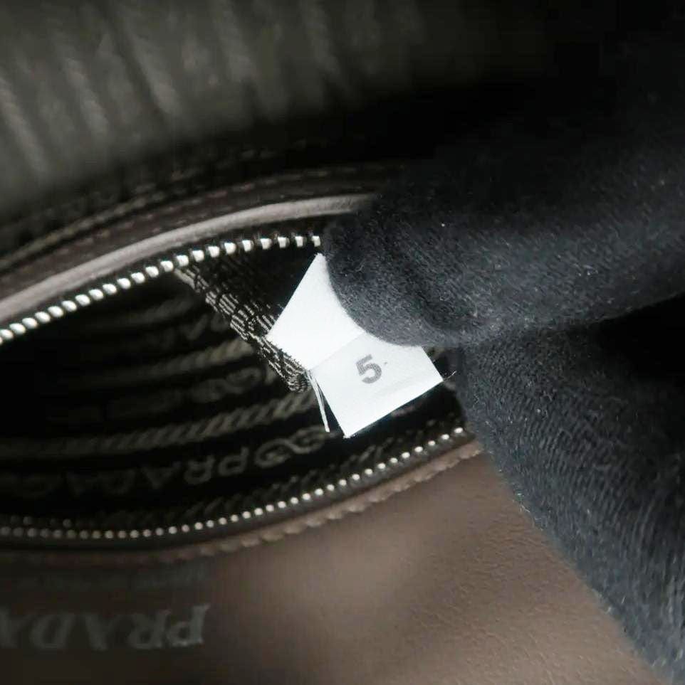 PRADA Diagramme Leather Crossbody Bag Clay Grey