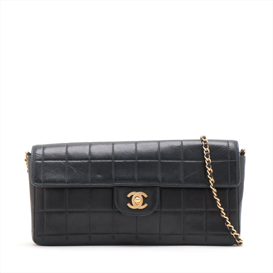 Chanel Chocolate Bar in Chain Shoulder Bag Black Gold  6th