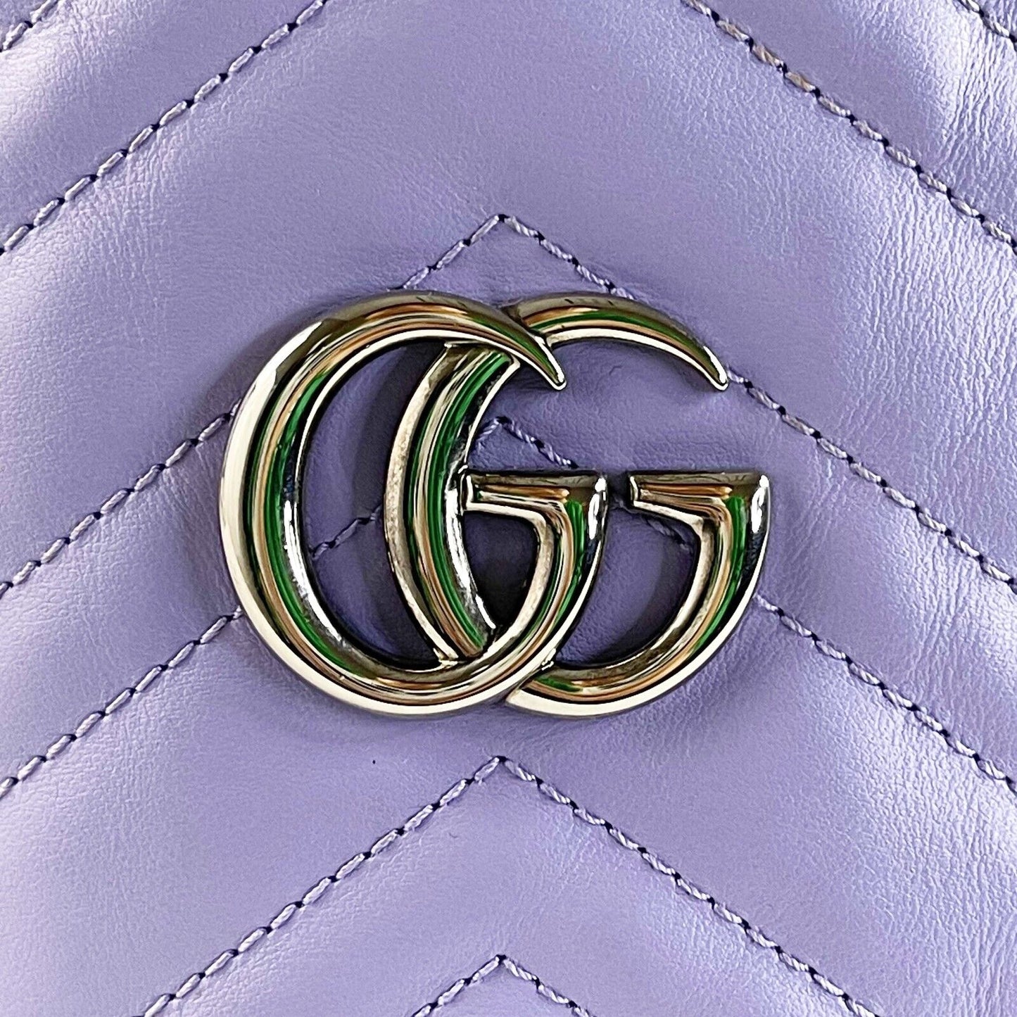 GUCCI GG Marmont Bucket Crossbody Bag Matelasse Mini Purple