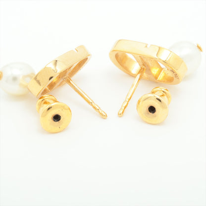 Christian Dior CD Petit Pearl Gold Earrings Costume Jewellery
