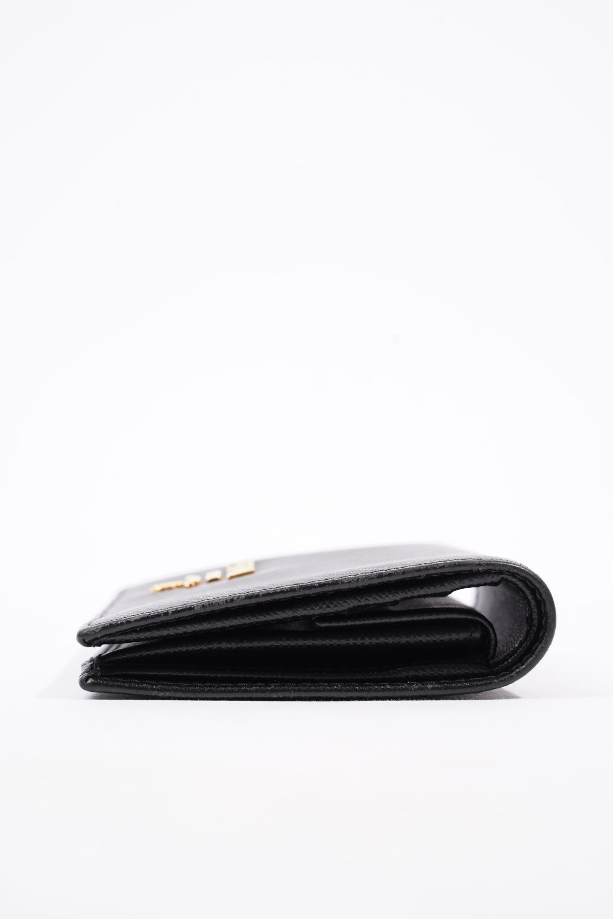 Prada Compact Wallet Black Saffiano Leather