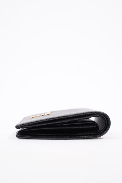 Prada Compact Wallet Black Saffiano Leather