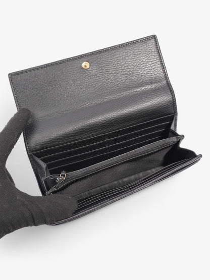 Gucci GG Marmont Continental Wallet Black Calfskin Leather