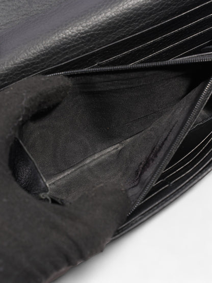 Gucci GG Marmont Continental Wallet Black Calfskin Leather