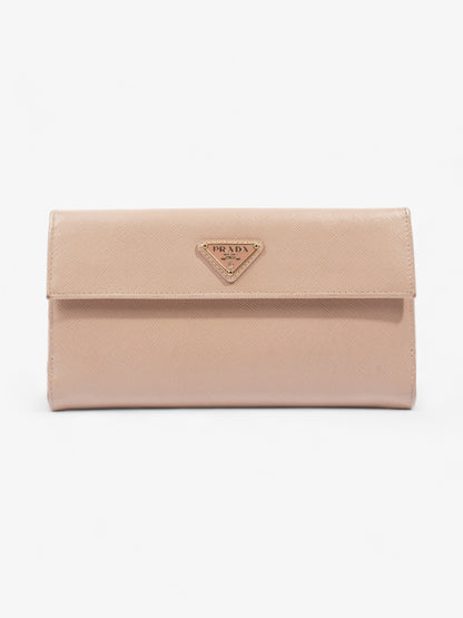 Prada Long Wallet Beige Saffiano Leather
