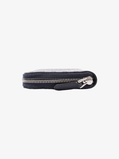 Gucci Microguccissima Zip Around Wallet Navy Blue GG Leather
