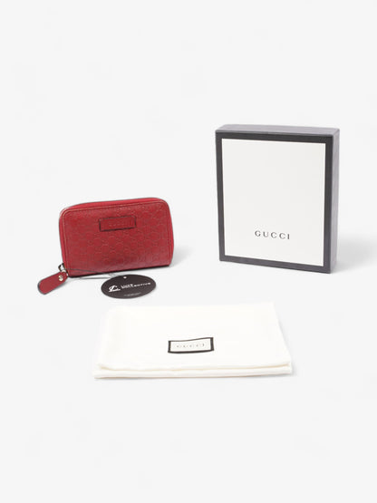 Gucci Micro Guccissima Compact Wallet Red Leather