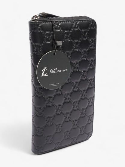 Gucci Guccissima Zip Around Wallet Black Leather