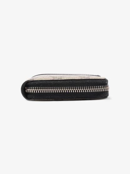 Gucci Zip Around GG Wallet Beige And Ebony GG Supreme / Black Coated Canvas