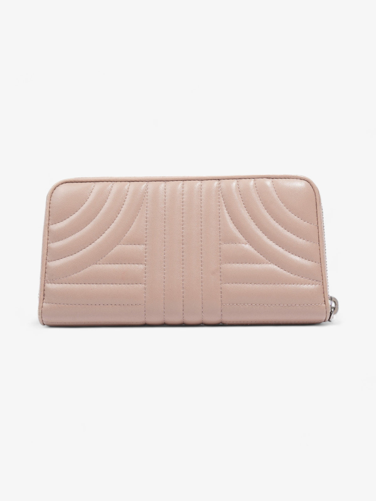 Prada Nappa Leather Zip Round Wallet Nude Nappa Leather