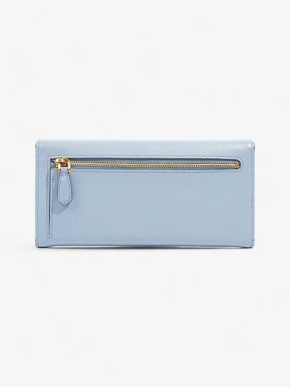 Prada Long Flap Wallet Light Blue Saffiano Leather
