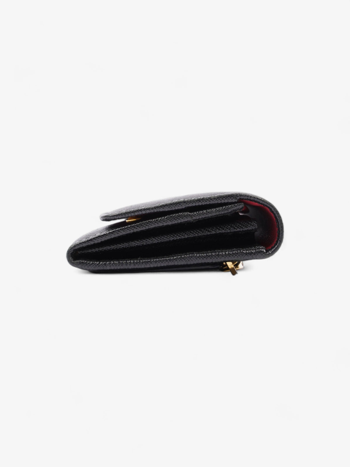 Prada Continental Logo Wallet Black Saffiano Leather