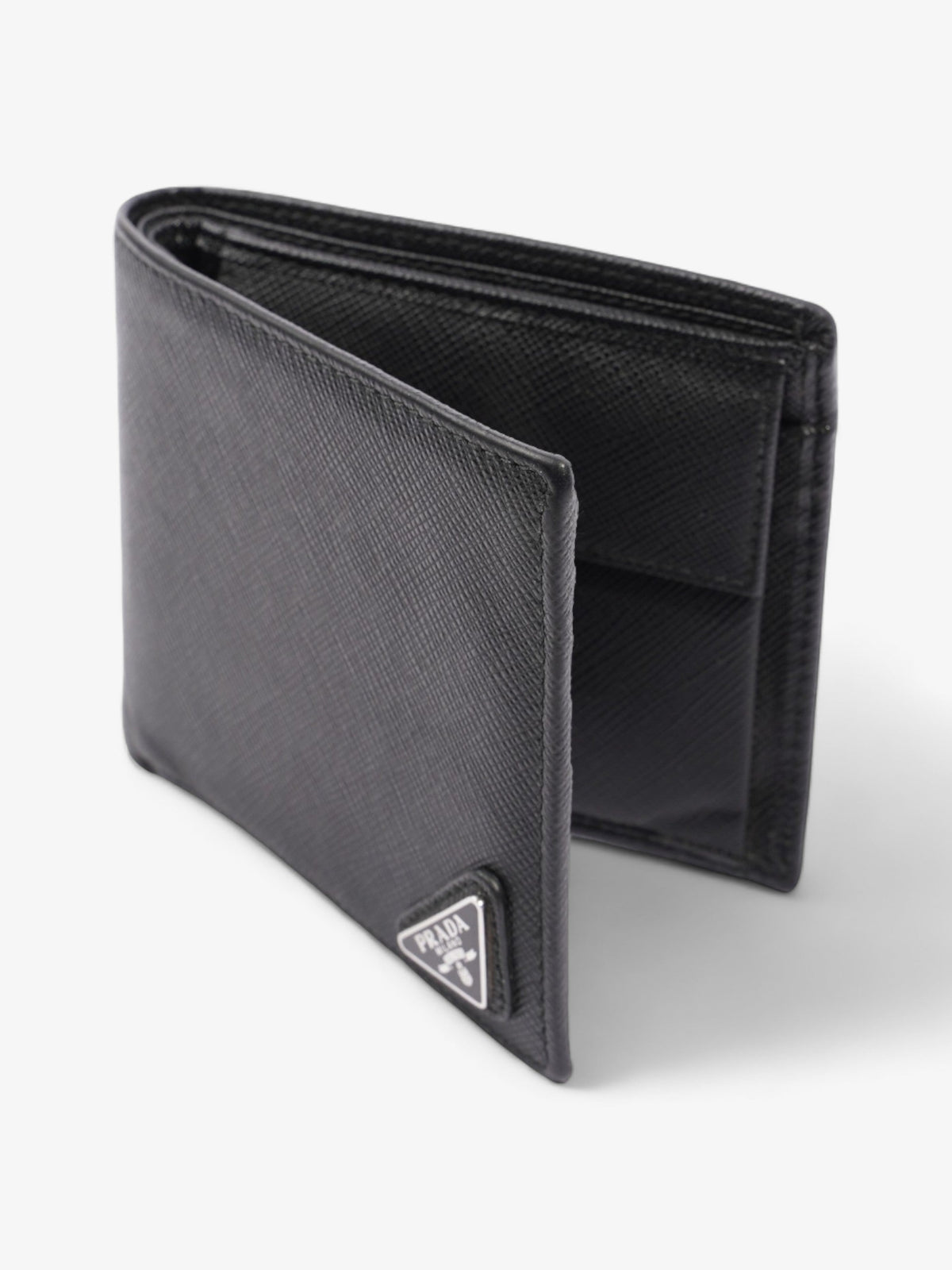 Prada Bi-Fold Wallet Black Saffiano Leather