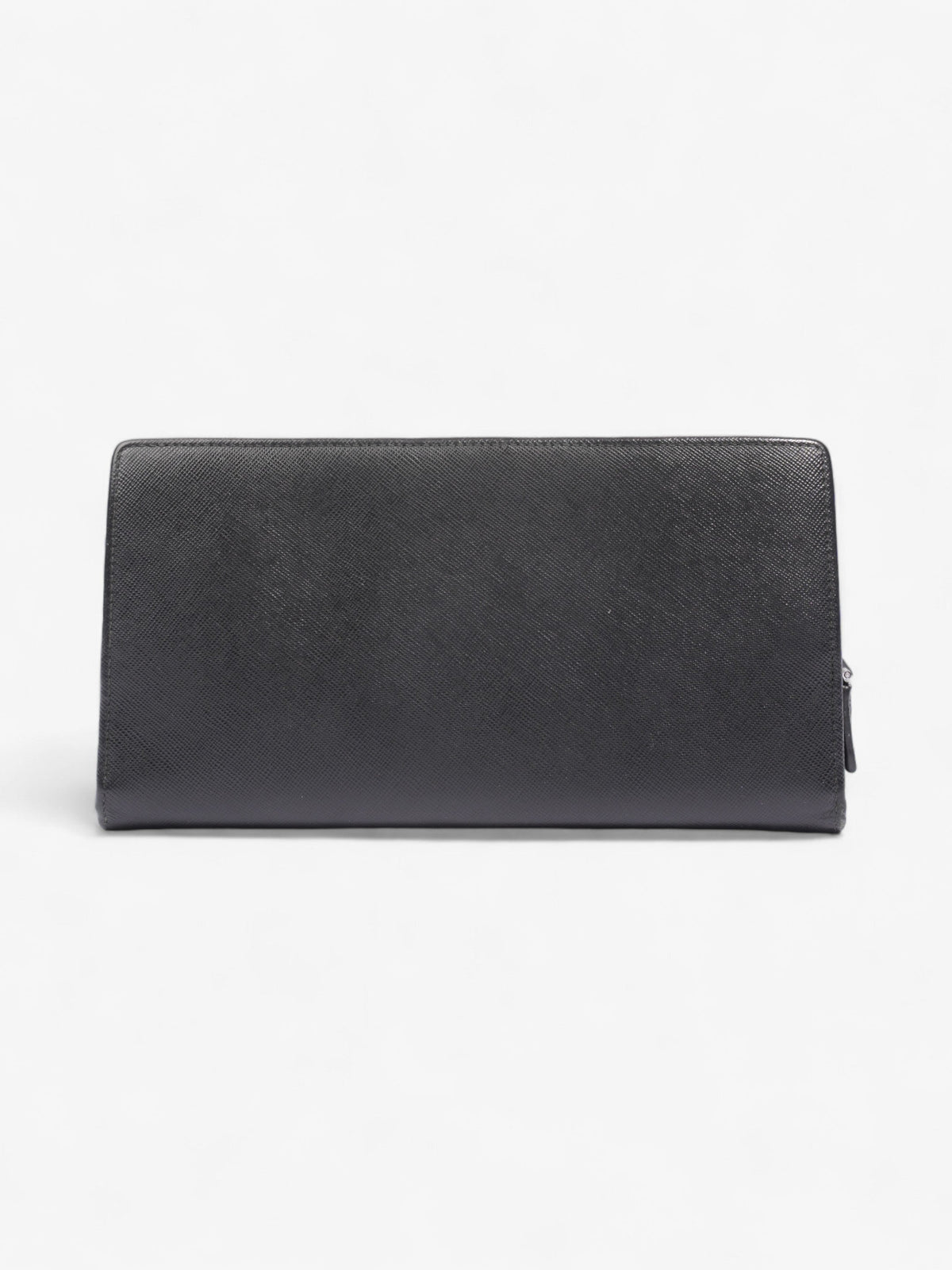 Prada Long Zip Around Wallet Black Saffiano Leather