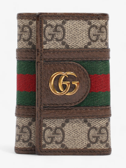 Gucci Key Case  Supreme / Green / Red Coated Canvas