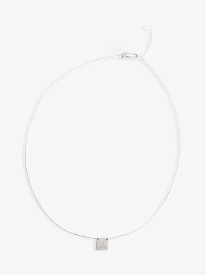 Gucci Logo Plate Necklace Silver Silver Sterling
