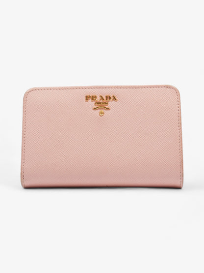 Prada Compact Wallet Pink Saffiano Leather