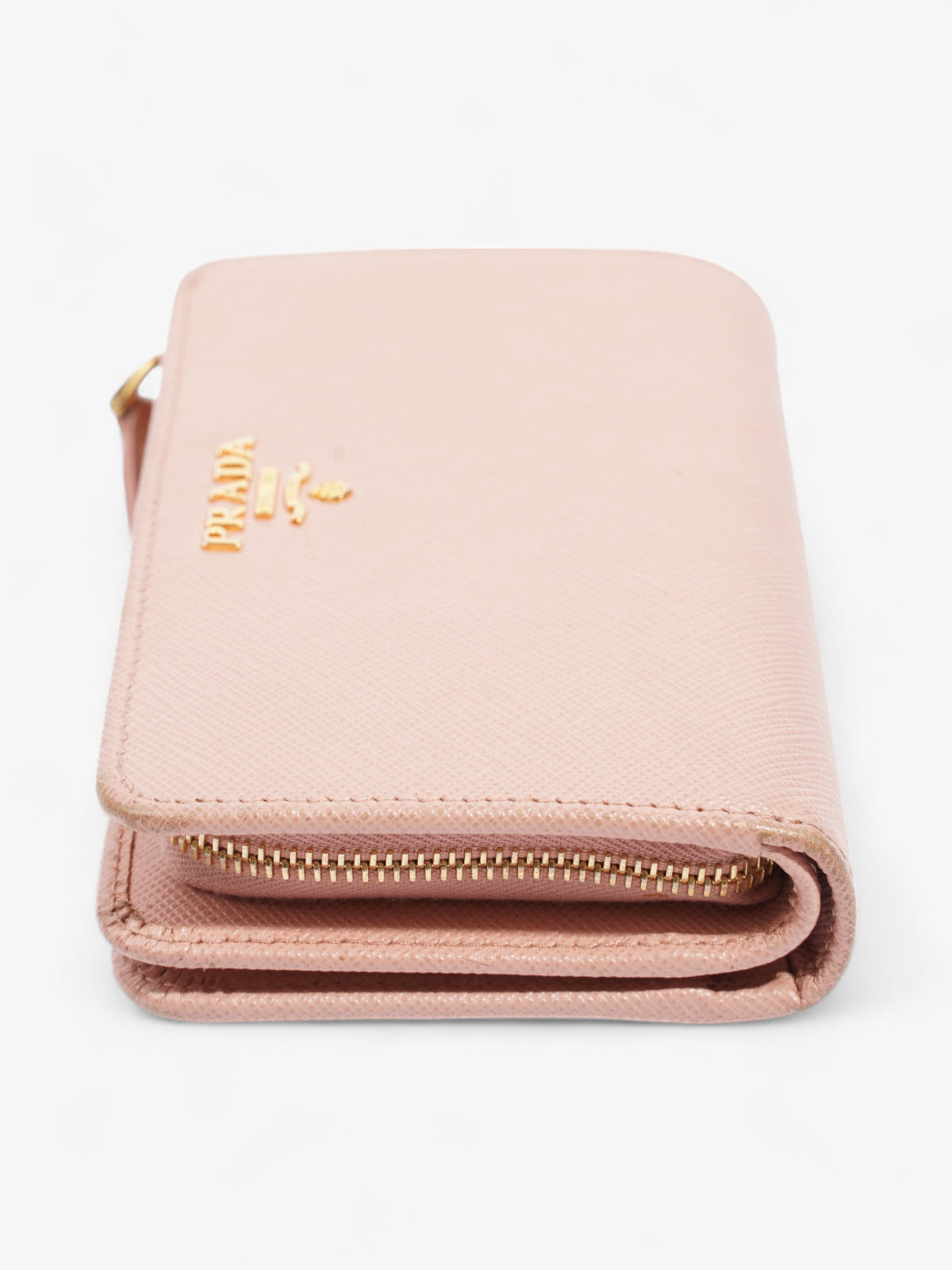 Prada Compact Wallet Pink Saffiano Leather
