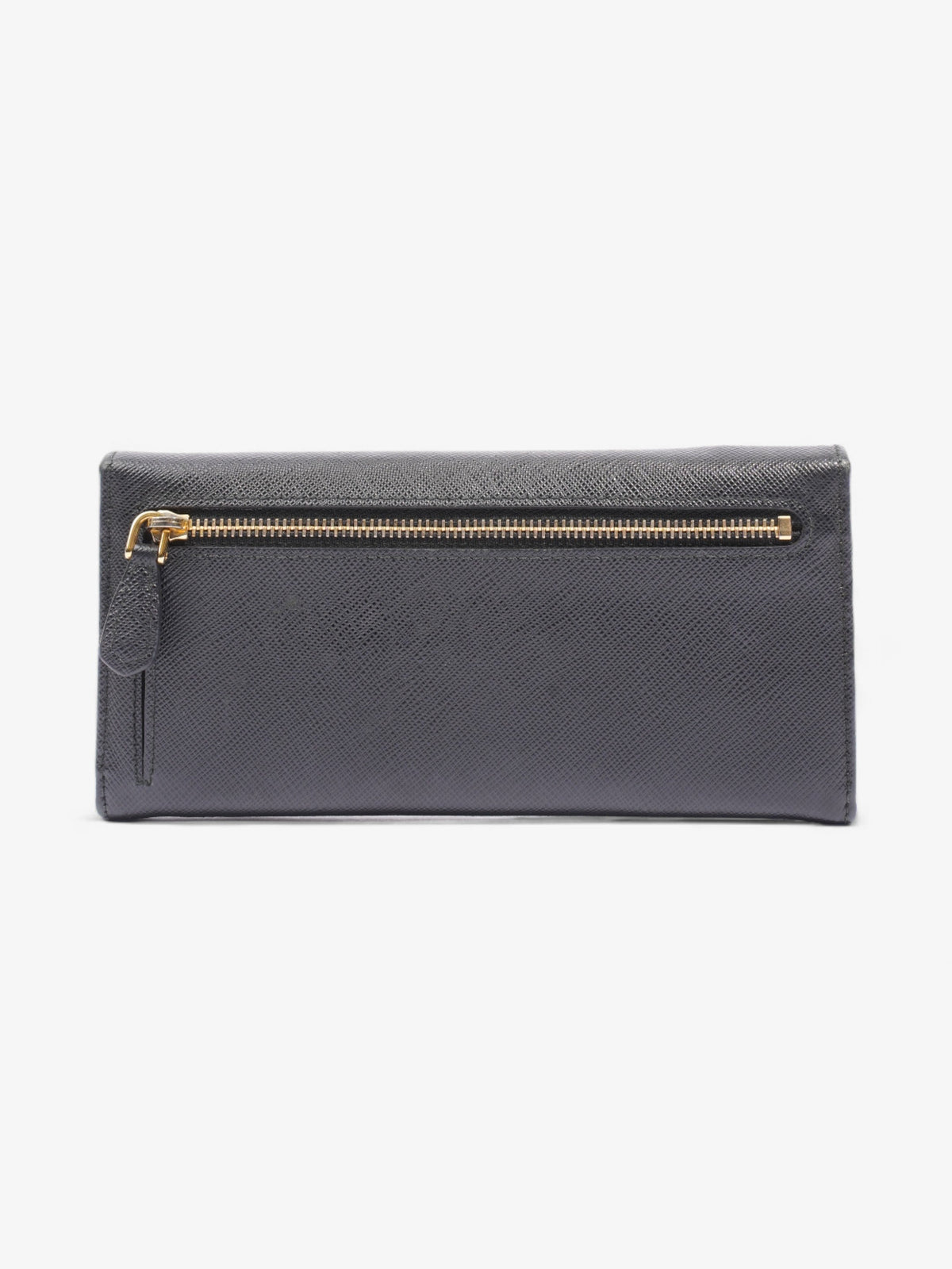 Prada Continental Wallet Black Saffiano Leather