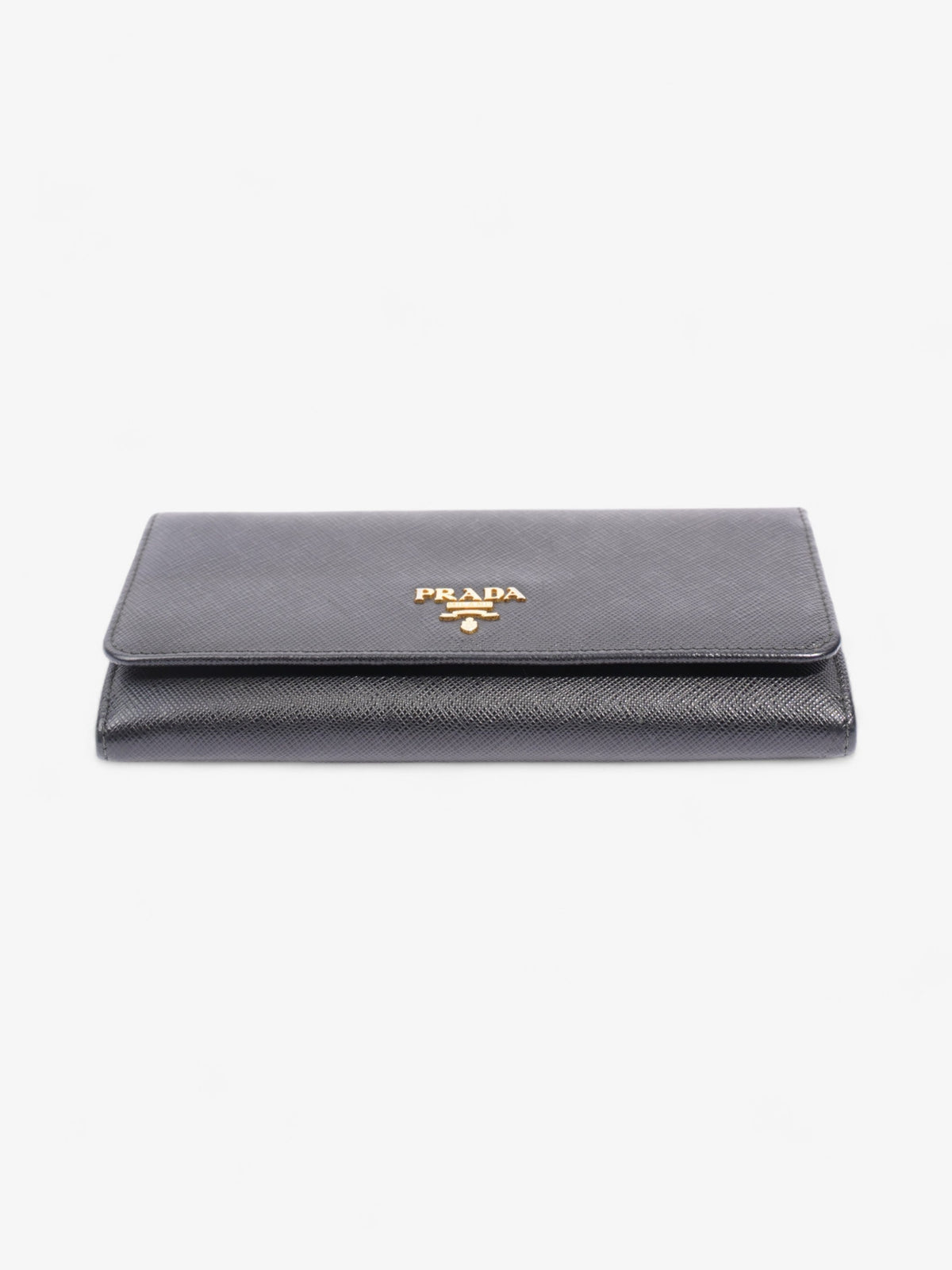 Prada Continental Wallet Black Saffiano Leather