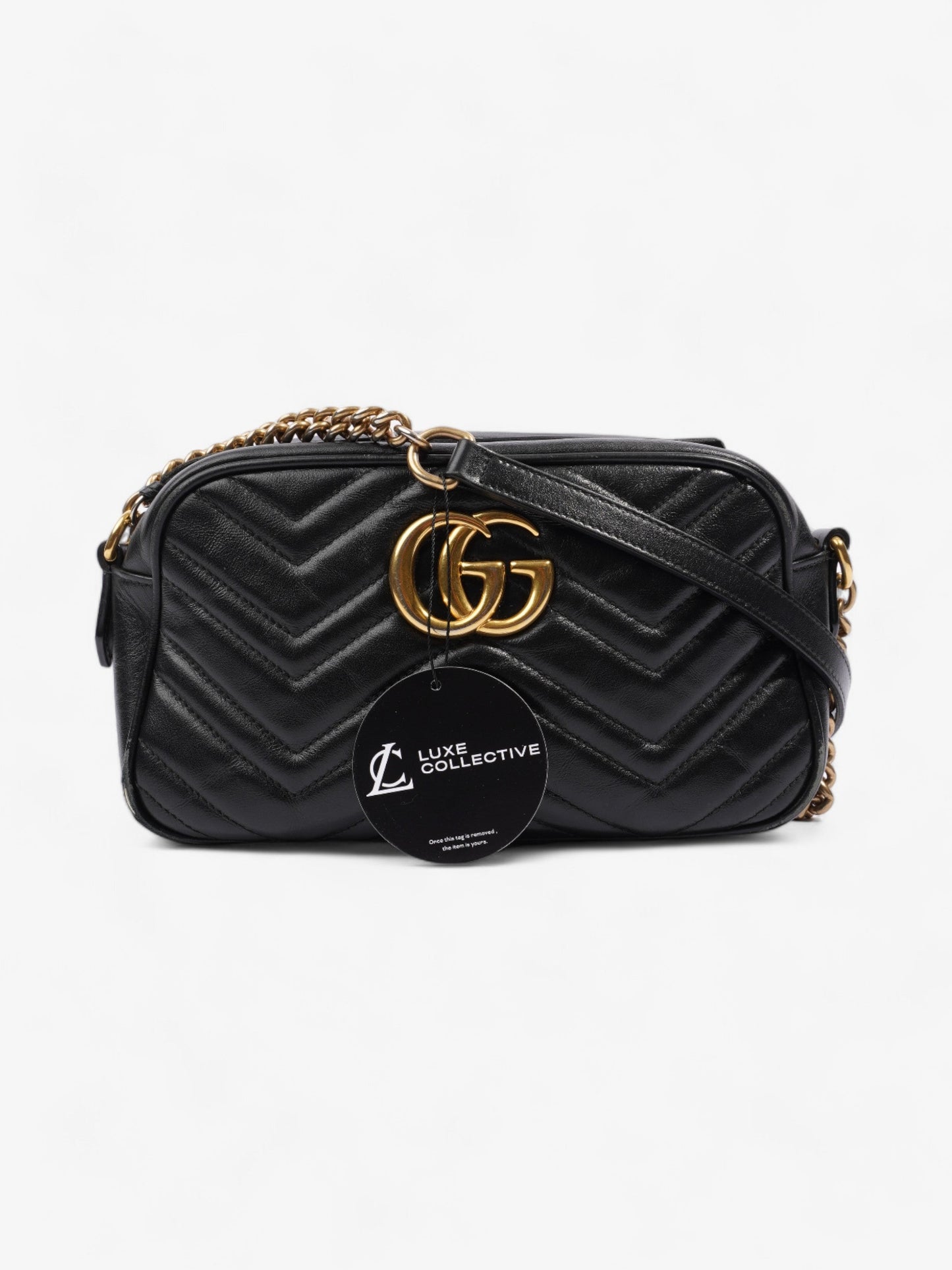 Gucci GG Marmont Black Matelasse Leather Small