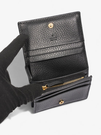Gucci GG Marmont Leather Compact Wallet Black Grained Leather