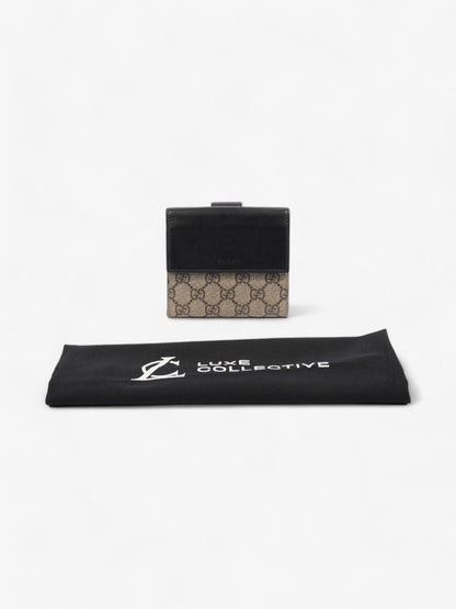 Gucci Padlock Wallet Beige And Ebony GG Supreme / Black Coated Canvas