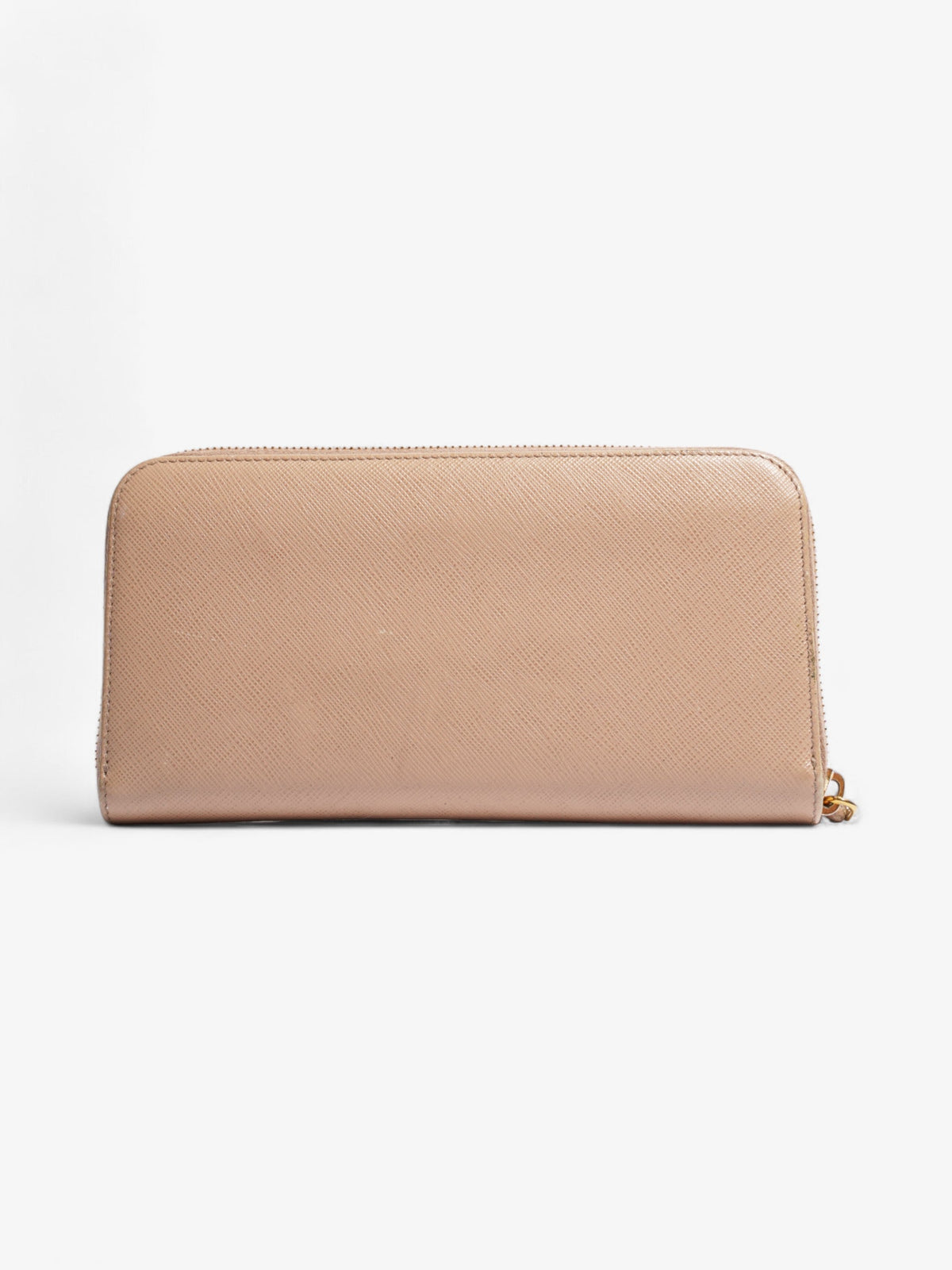 Prada Zip Around Wallet Beige Saffiano Leather