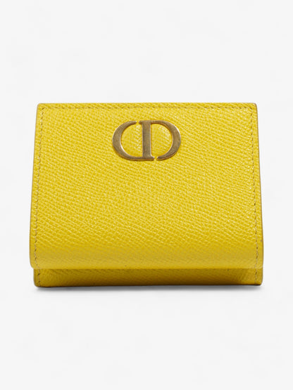 Christian Dior 30 Montaigne Compact Wallet Yellow Leather