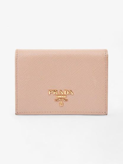 Prada Card Case Holder Beige Saffiano Leather