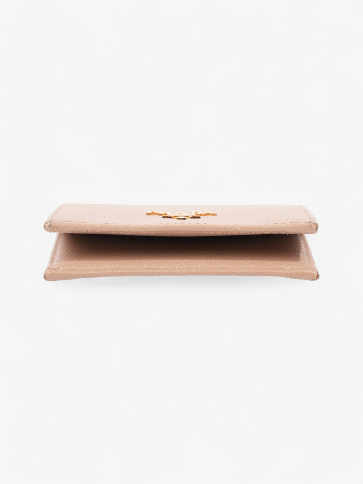 Prada Card Case Holder Beige Saffiano Leather