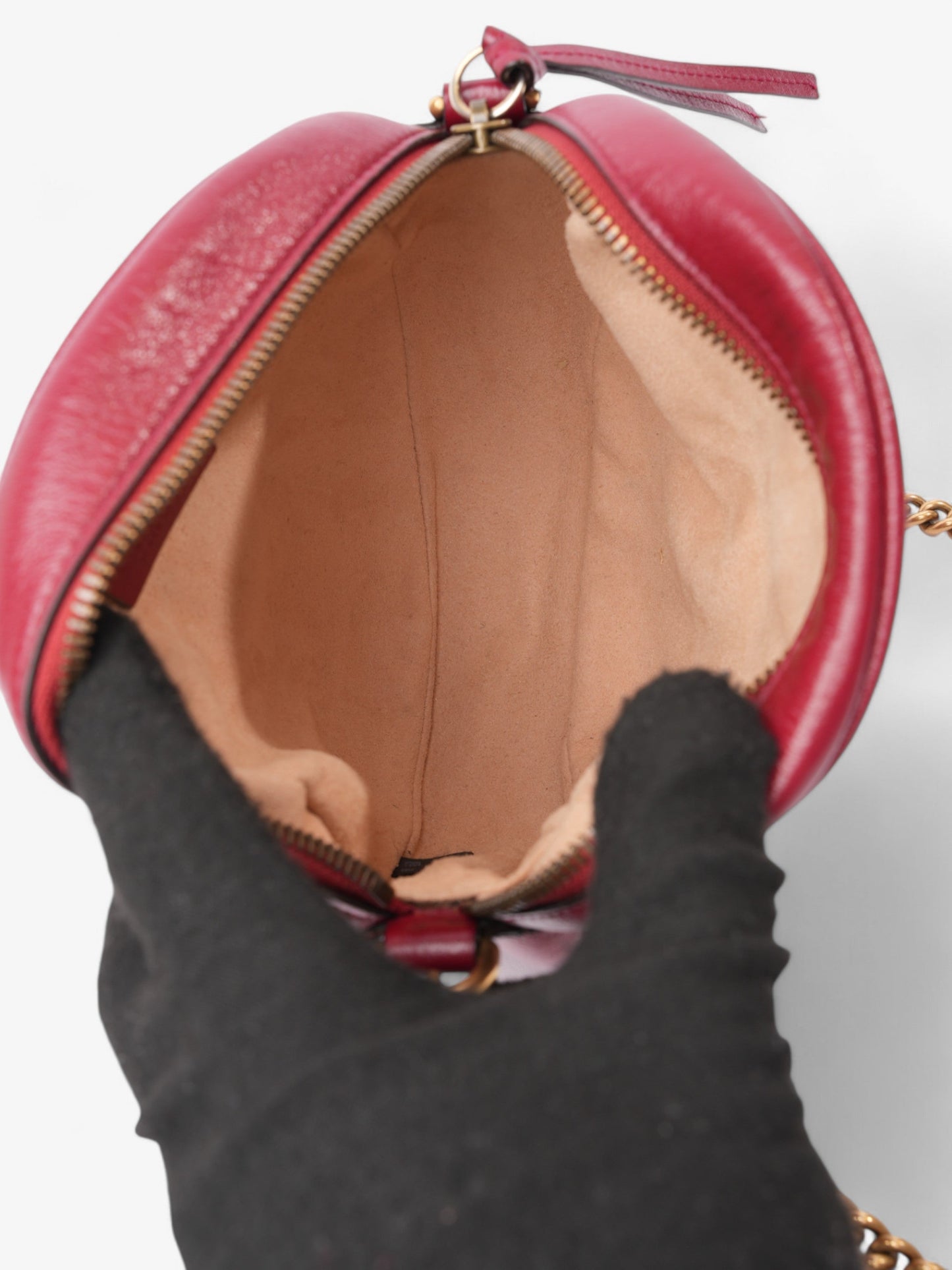 Gucci Marmont Round Bag Red Matelasse Leather