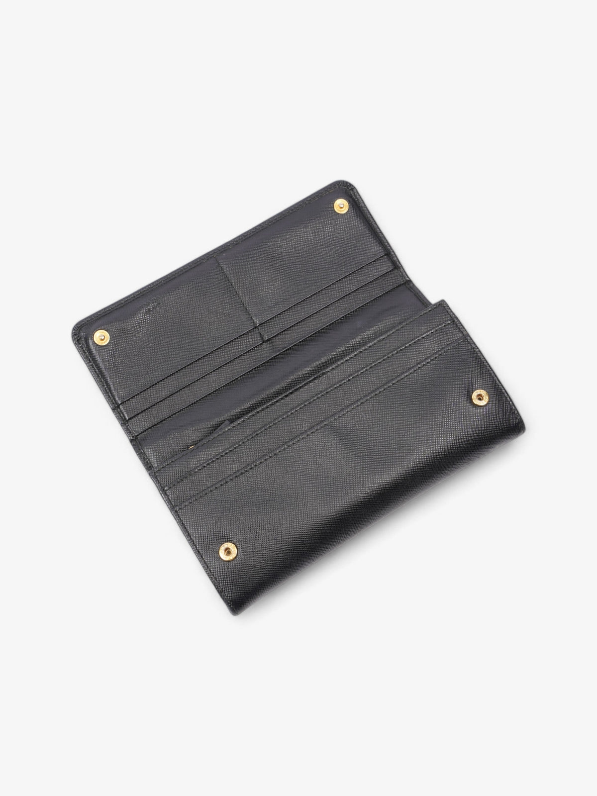 Prada Long Wallet Black Saffiano Leather