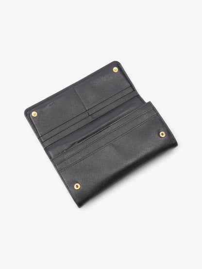 Prada Long Wallet Black Saffiano Leather