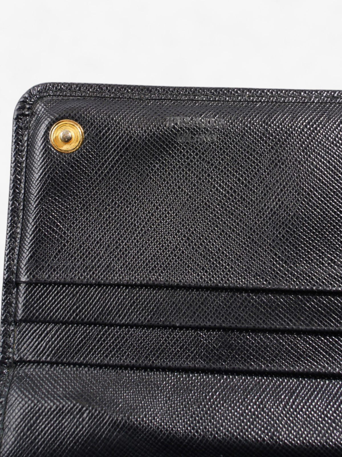 Prada Long Wallet Black Saffiano Leather