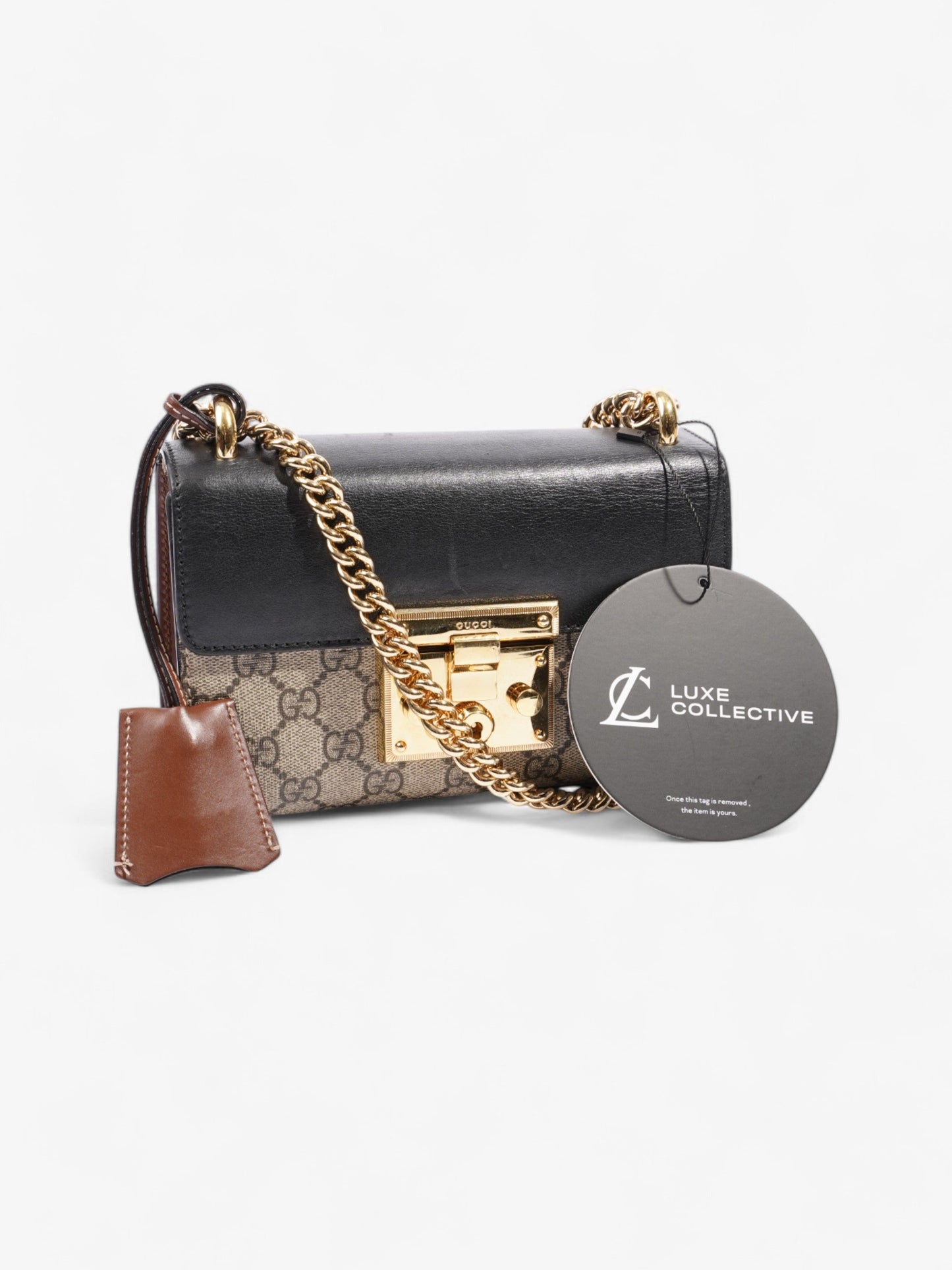 Gucci Padlock Shoulder Bag Black / Supreme Leather Mini