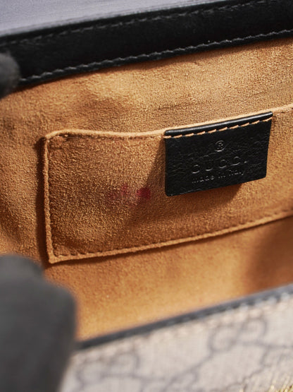 Gucci Padlock Shoulder Bag Black / Supreme Leather Mini